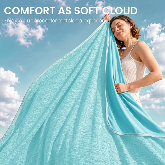 Cooling Blanket(90"x108"King Size) for Night Sweats Absorbs Heat to Keep Adults Cool on Warm Nights, Q-Max 0.5 Cooling Blankets for Hot Sleepers, Ultra-Cool Lightweight Blanket for Bed | Absorbs Heat Cold Summer Blanket for Night Sweats & Menopause Q-M...