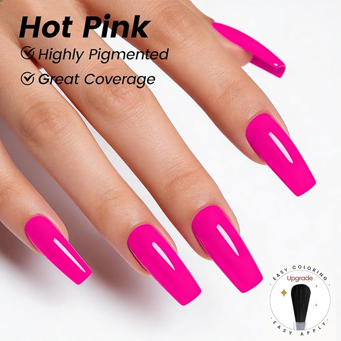 YTD Likomey Gel Nail Polish,15ml Hot Pink Soak Off Nails Gel,Salon Home DIY Nail Art Manicure Vivid Vibrant Neon Pink Fall Winter UV Color Varnish,CS025