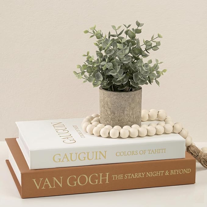 Set of 2 Premium Linen Decorative Books with Hidden Storage - Stackable Faux Book Box for Coffee Table Styling & Organization, Real Fabric Cover Fake Books as Display Riser for Shelf & Entryway