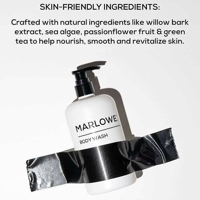 MARLOWE. No. 103 Body Wash 16 oz Pump, Original, Energizing & Refreshing Shower Gel with Willow Bark & Green Tea Extracts, Cleanses, Moisturizes, Smooths & Nourishes, Fresh Pine & Agarwood Scent