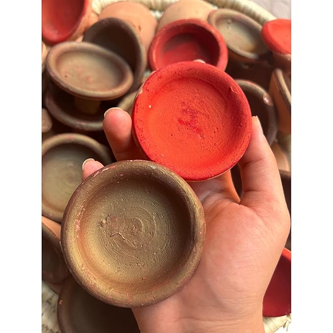 Set of 2 Moroccan Lip Stain Pots – Organic & Long-Lasting Natural Lip Tint in Clay Pots, Made with Pomegranate and Rose Extracts