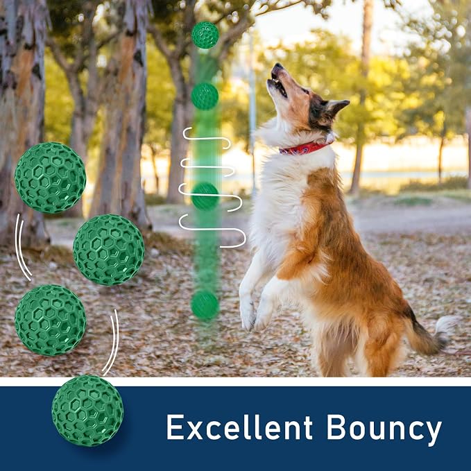 Indestructible Squeaky Dog Ball for Aggressive Chewers, Rubber Interactive Dog Toy for Teething, Relieving Anxiety. Chew Toy for Large, Medium Breeds, Outdoor & Indoor Ball.