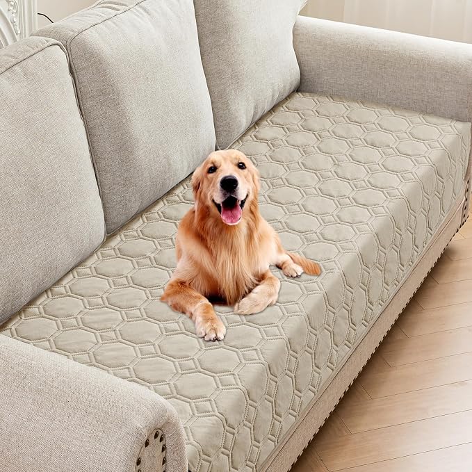 ZNSAYOTX Ultimate Cozy Blankets (30"x70") 100% Waterproof Sofa Mat Blanket for Dog Pets, Bed Couch Protector with Non-Slip Back Washable Durable, Pee Scratch Proof Easy to Clean (Khaki)
