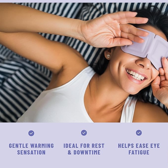 TOLEVITA Steam Eye Mask, 20 Pack Self-Heating Disposable Warm Eye Masks for Relaxation & Comfort, Lavender, Mint, Jasmine & Chamomile Aromas, Spa Sleep Mask, Travel Essentials
