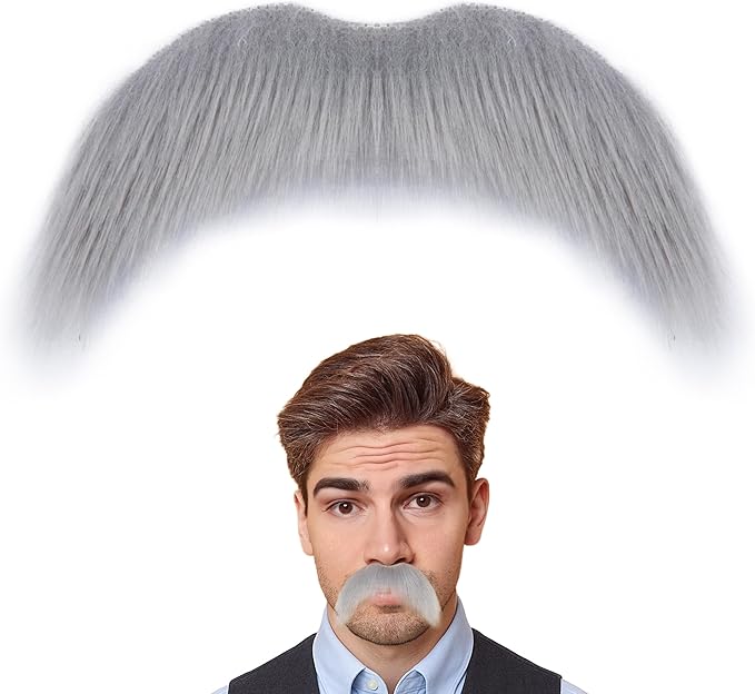 Fake Mustache for Men Classic Halloween Self Adhesive Fake Beard Novelty Stick On Fake Mustaches