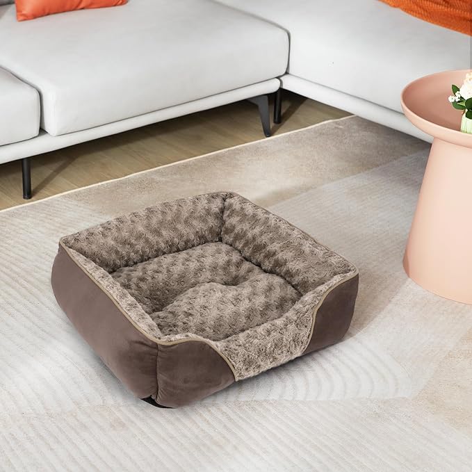 X-Large Dog Bed Rectangle Washable Orthopedic Soft Calming Sleeping Durable Pet Cuddler with Anti-Slip Bottom
