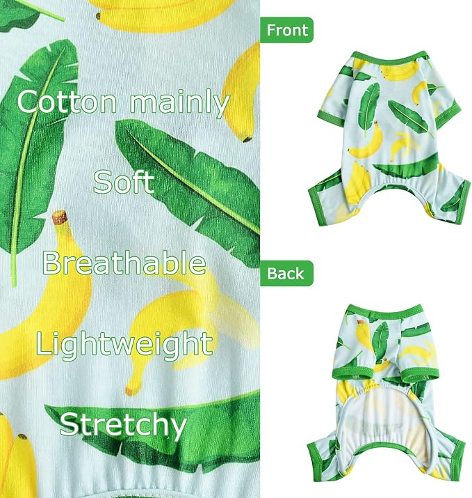 Dog Pajamas for Small Dogs Boy Girl, Dog Clothes Tiny Chihuahua Yorkie Spring Summer Shirt, Cute Puppy Outfit Pjs Jumpsuit Cat Onesie Apparel Pet Clothes