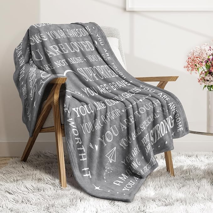 Gifts for Women or Men- Get Well Soon Blanket, Sympathy Gifts | Thinking of You Present, Inspirational Gift for Dad Grandpa Son Brother Friend Coworker, 60'' x 50''