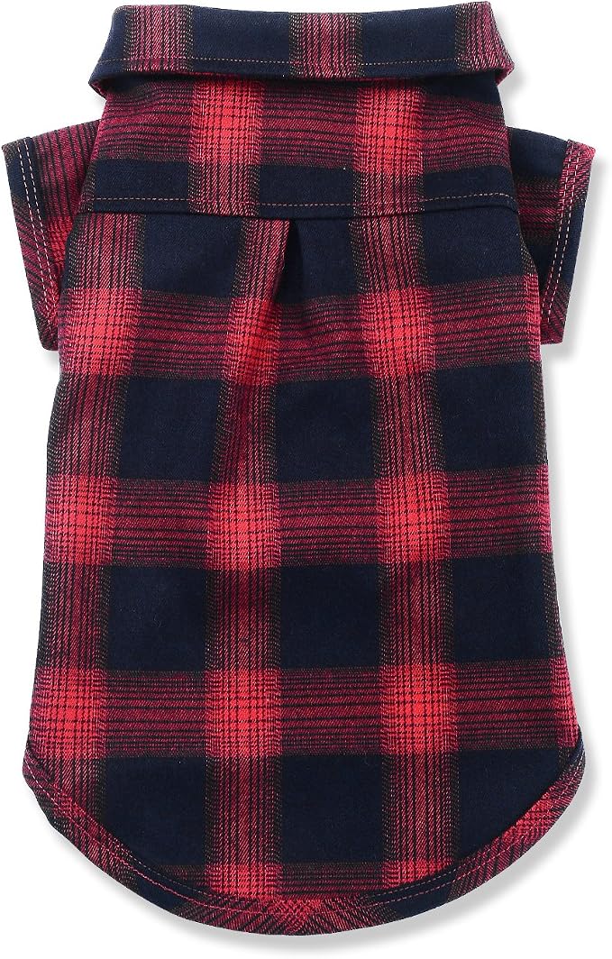 Koneseve Dog Shirt Pet Plaid Clothes T-Shirt Sweater Breathable for Medium Large Dog Cat Puppy Adorable Casual Cozy Halloween Thanksgiving Christmas Costumes (Red; 4XL)