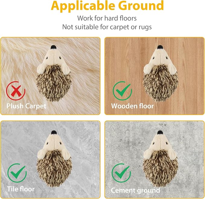 Gigwi Interactive Moving Cat Toy, USB-Charged Squeaky Hedgehog for Cats