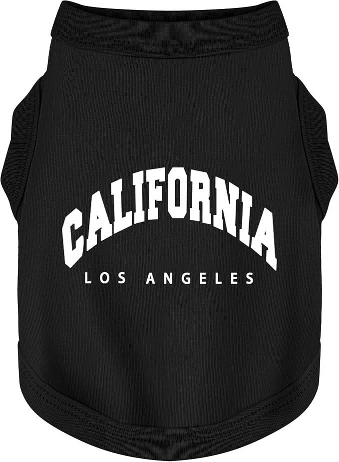 Discover Cozy Cotton Canine Wear: Soft, Lightweight, and Breathable Dog Shirt Vest with Eye-Catching Graphics(California), Keeping Your Furry Friend Warm and Comfy! Black L
