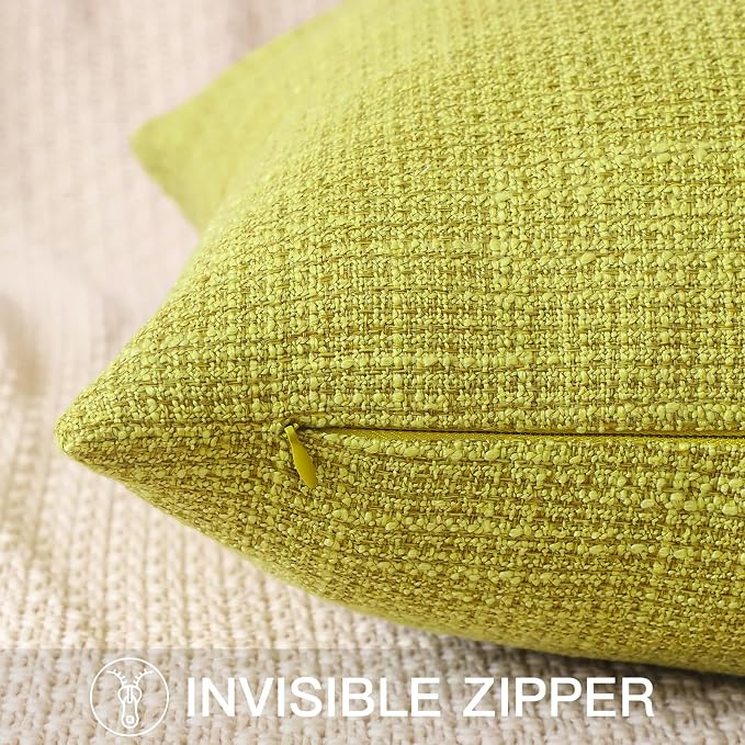 OTOSTAR Linen Throw Pillow Cover Set of 1 Decorative Square Pillowcases Cushion Covers 16x16 Inch for Home Decor Sofa Bedroom Car 40 x 40CM Sage Green