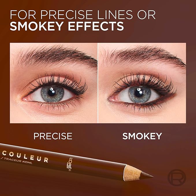 L'Oreal Paris Haute Couleur Kohl Eyeliner Pencil, Intense Eye Liner Color with Smooth Gel-Like Formula, Up To 12HR Eye Makeup Wear, 160 Bronze Chiffon