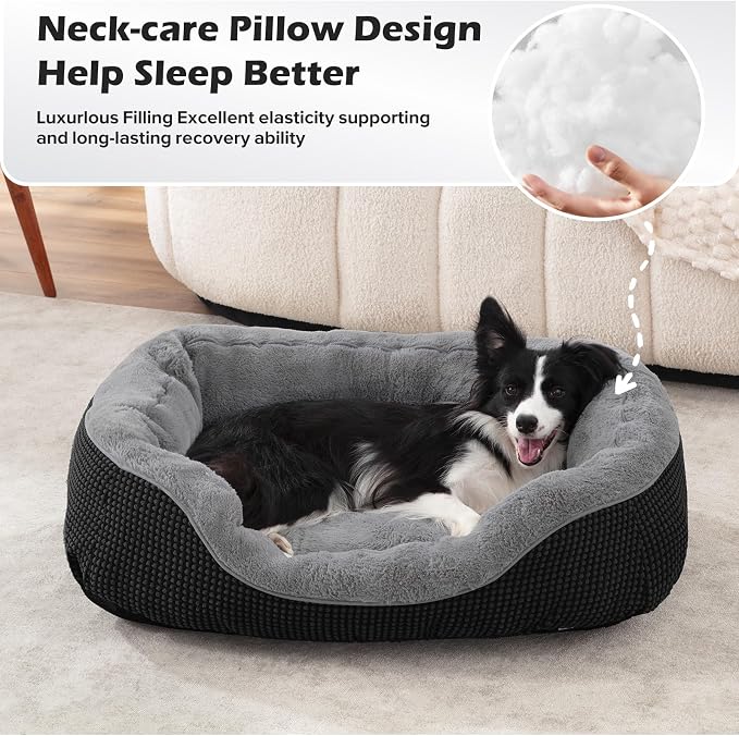 Large Dog Beds Large Sized, Washable Orthopedic Warming Soft Sleeping Durable with Anti-Slip Bottom