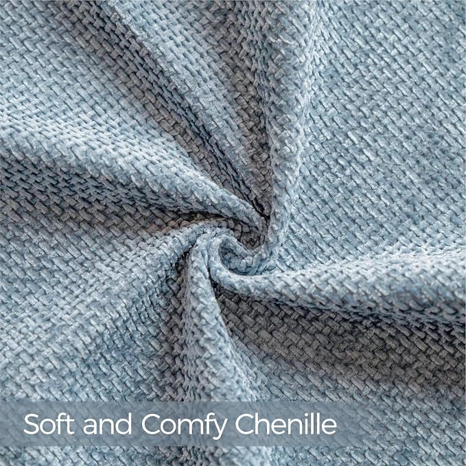 a moment Blue Chenille Throw Pillow Covers 12x20 Inch Pack of 2 Modern Decorative Throw Pillow Covers Farmhouse Cross Covers Modern Home Decor for Sofa Bedroom Living Room