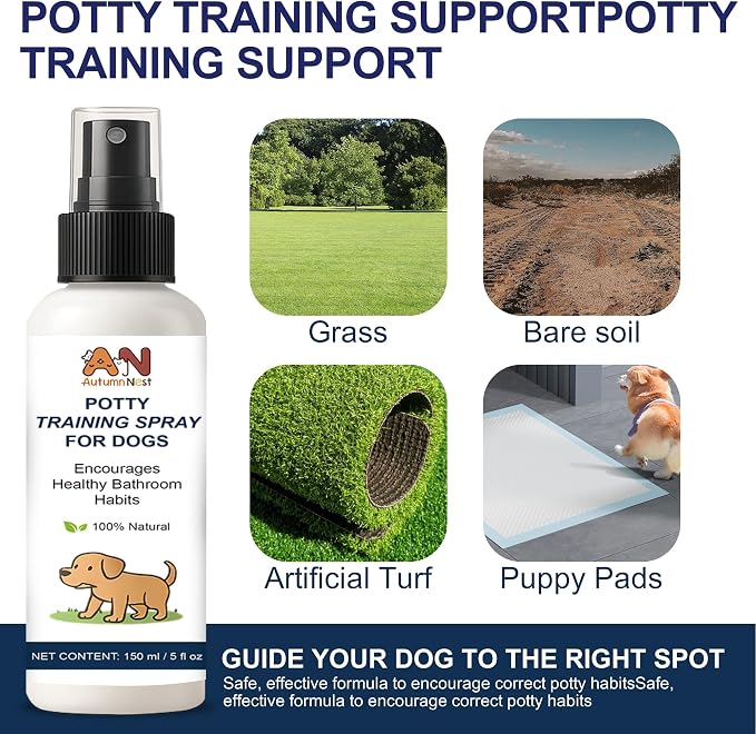 Potty Training Spray for Dogs, 5 fl oz /150ml Dog Pee Training Aid | Helps Guide Puppies & Adults Dogs to Pee Pads or Designated Areas, Safe Plant-Based Attractant for Indoor & Outdoor Use