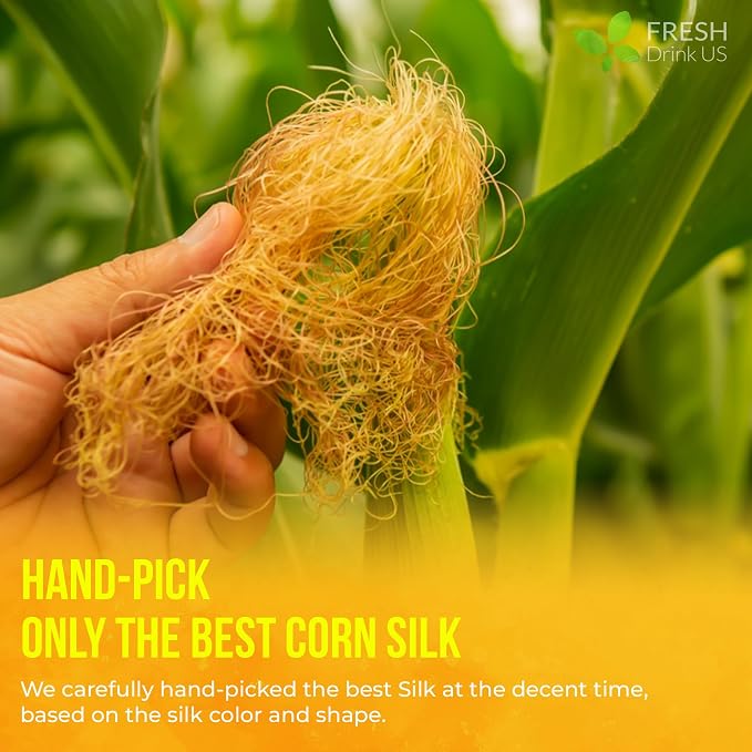 FreshDrinkUS, Premium 40 Tea Bags Corn Silk Tea, 100% Natural & Pure from Corn Silk. Corn Silk Herbal Tea. Clean Ingredients. Made with Natural Material Tea Bags. No Sugar, No Caffeine, Vegan.