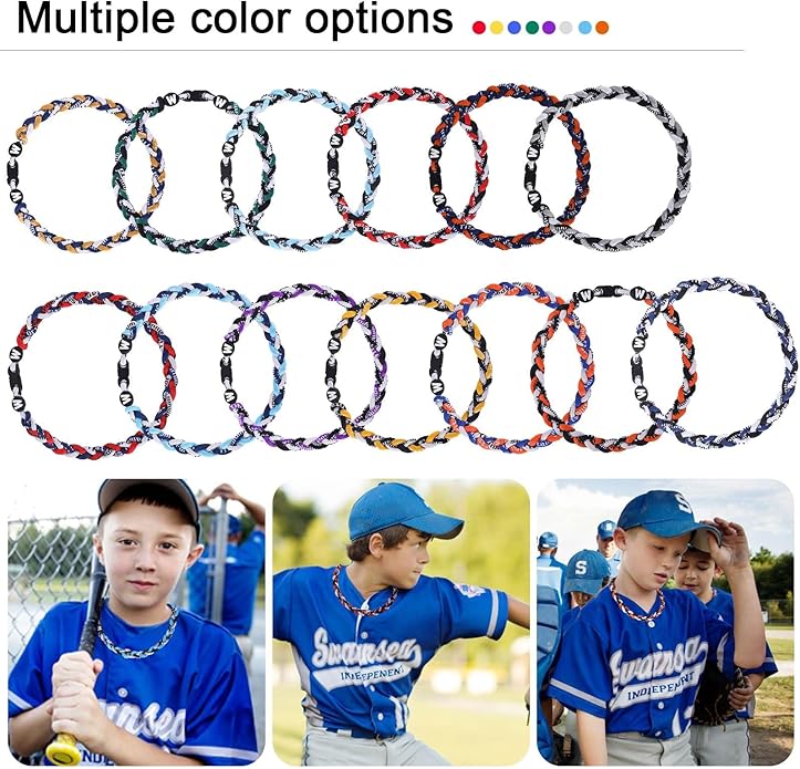 Premium 18inch Baseball Necklace w/Nylon Tri-Braided Rope Tornado Design
