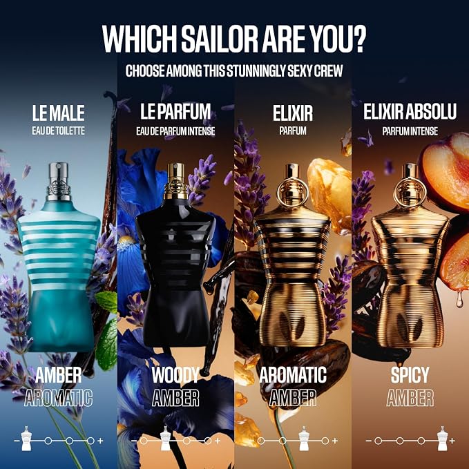 Jean Paul Gaultier Le Male Eau de Toilette - Long Lasting Amber Aromatic Cologne for Men with Fresh Mint, Lavender & Sensual Vanilla - Luxury Men's Cologne Spray, 4.2 oz