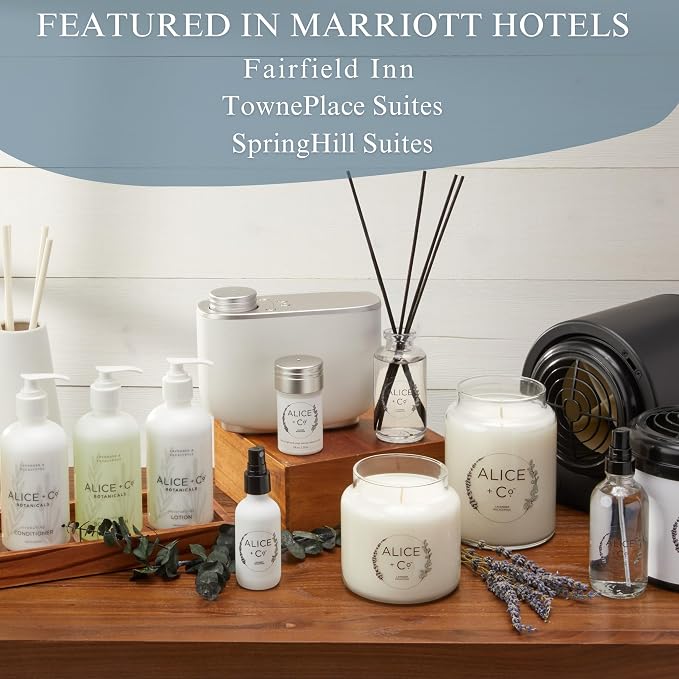Alice + Co. Room Diffuser Set | Lavender & Eucalyptus Scent for Home | Hotel Aroma Scent | Fairfield by Marriott | Relaxing Aromatherapy for Home & Office