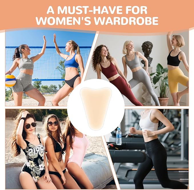 6Pcs Seamless Crotch Smoothing Pad for Leggings Swimsuits, Privacy Protection Insert Reusable Front Modesty Cover for Women