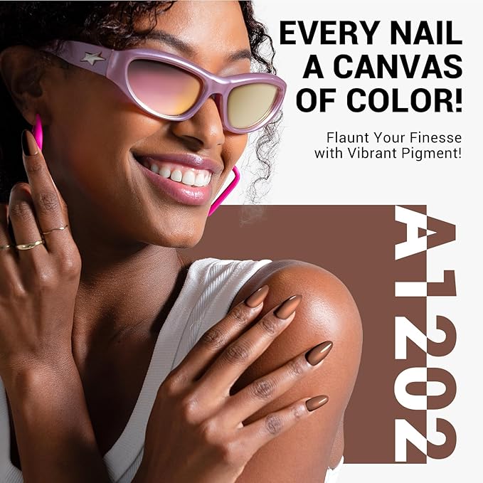 MelodySusie Thick Brown Gel Nail Polish,0.5fl oz Cocoa Nails Soak Off UV LED Caramel Coffee Brown Gel Polish Gift for Women Nail Art Manicure Salon DIY Nail Design Decoration at Home-A1202