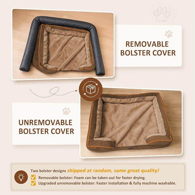Comfort Expression Waterproof Orthopedic Dog Bed for Medium Size Dog | Supportive Egg Crate Foam Medium Pet Bed with Removable Bolsters, Dog Couch with Washable Cover & Non-Slip Bottom, 30x20 Inch