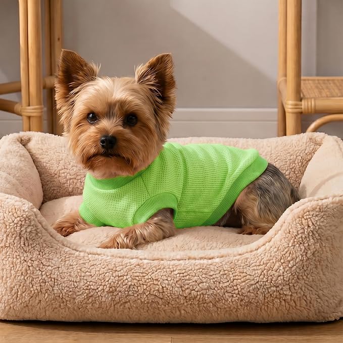 1 Pack Dog Shirt for Small Supplies Functional Waffle Dog Clothes Warm Soft Sweatshirt Outfit for Dogs Cats Pet Apparel