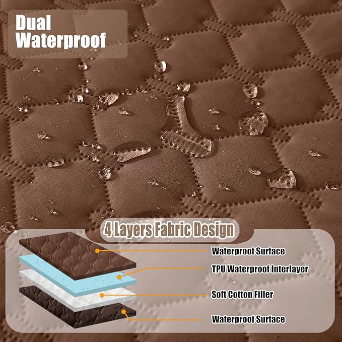 Smiry Waterproof Dog Bed Cover Blanket, Reversible Pet Blanket | Soft Reversible, Washable Leakproof Cats Dogs Couch Cover for Sofa, Couch, Furniture (52x82 Inch)