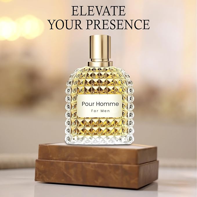 A CENTER Valentin&Valuable Men's Cologne Gift Set - 3.4 Fl Oz Each | Amber Floral & Vanilla Leather Fragrance | Eau de Toilette Duo for Daily & Special Occasions