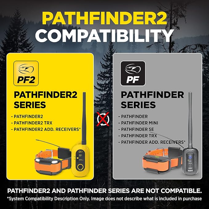 Dogtra Pathfinder 2 Additional Receiver Dog GPS Tracker e Collar Black LED Light No Monthly fees Free App Waterproof Smartwatch Control Satellite Real Time Tracking Long Range Smartphone Required