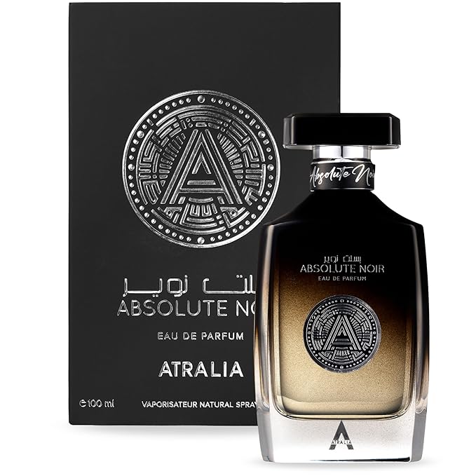 Atralia Absolute Noir Eau De Parfum for Men 100Ml 3.4Oz - Luxurious and Long Lasting Fragrances with Top Notes of Bergamot, Lemon, Grapefruit, Pink Pepper