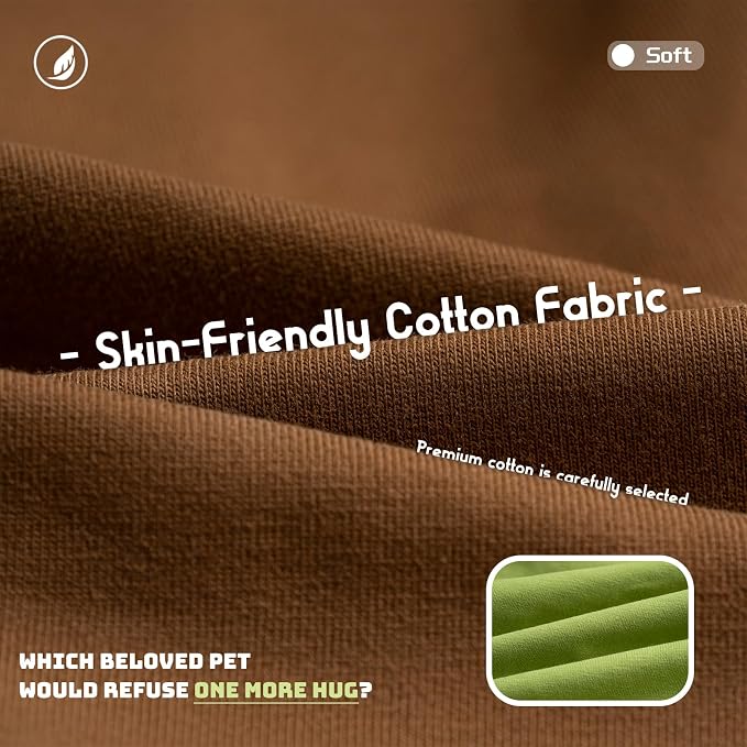 Koneseve Dog Shirts Soft Stretchy Plain T-Shirt - Brown & Avocado Green XS | 2-Pack Breathable Cotton Tee for Puppy & Kitten, Blank Solid Clothes for All Seasons, Easy Pull-On for Daily Casual Outfits