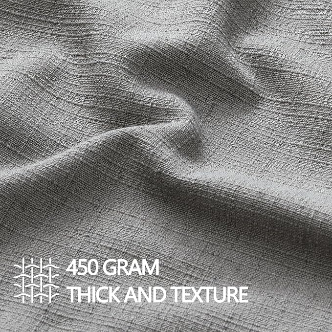 MIULEE Thick Textured Decorative Throw Pillow Covers 20x20 Inch Grey | Set of 2, Linen Blend Pillow Cover, Flange Edge Design, Farmhouse Modern Boho Style, Bed Couch Living Room Decor