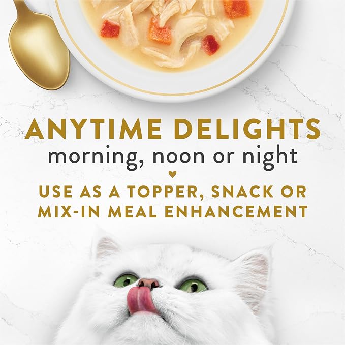 Purina Fancy Feast Chicken Broth Complement Lickable Grain Free Wet Cat Food Variety Pack - (Pack of 12) 1.4 oz. Pouches