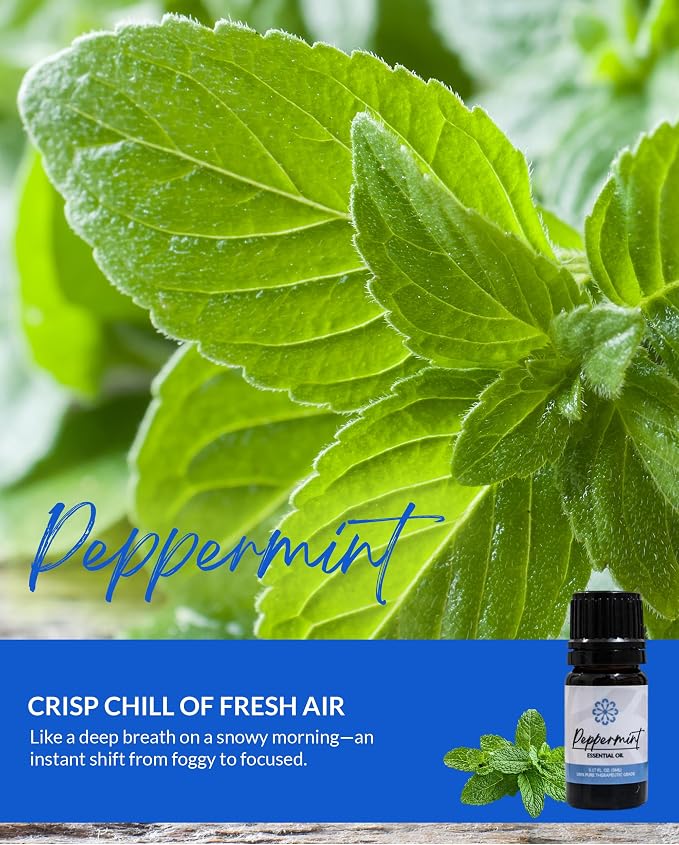 Essence Pearl Travel Case | Peppermint Essential Oil | Aromatherapy Nasal Diffuser & Essential Oil Carrying Case | Invigorating Peppermint Scent| Travel-Friendly Kit | White Pod