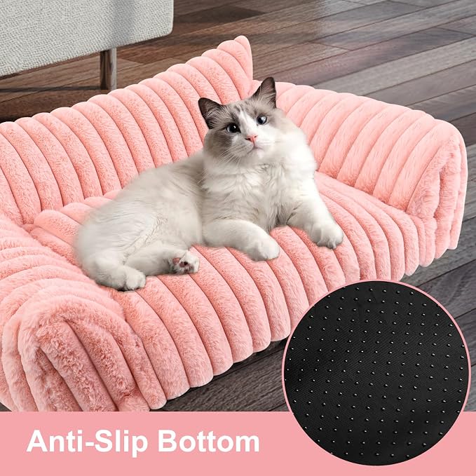 Dog Beds for Small Dogs,Cat Dog Couch Bed for Indoor Cats, Dog Sofa,M,Pink | Dog Couch Bed with Removable Washable Cover,Cute Fluffy Pet Sofa Cat Couch Bed,Washable Dog Bed Medium Large Size Dog