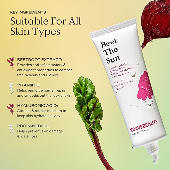 KraveBeauty Cleanse + Protect Duo – Matcha Hydrating Cleanser + Beet The Sun SPF, K-Beauty Simplified Daily Skincare, Gentle & Non-Greasy, Vegan & Cruelty-Free, 4.05 fl oz + 1.7 fl oz