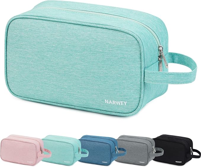 Narwey Travel Toiletry Bag for Women Traveling Dopp Kit Makeup bag Organizer for Toiletries Accessories Cosmetics (Mint Green)