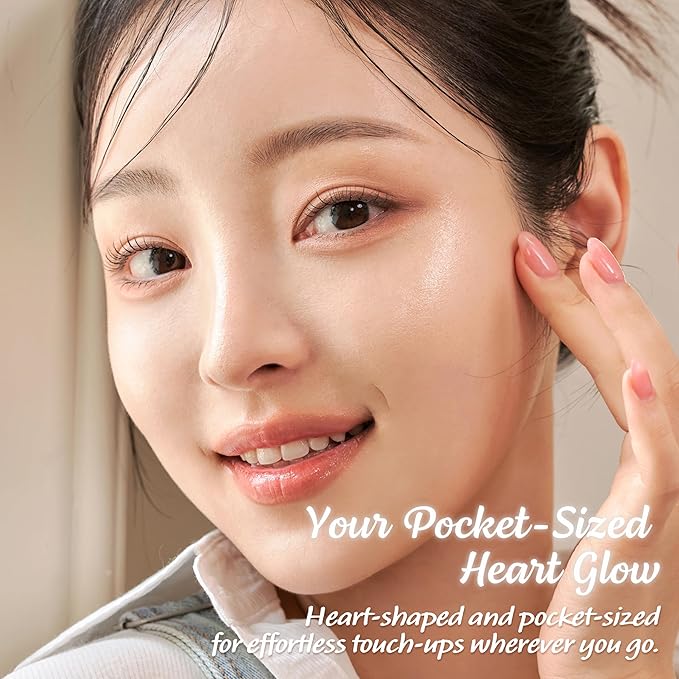 TOUCH IN SOL In My Heart Stick Highlighter (#Moonlight Beam) - Cream Highlighter Stick for Korean Makeup, Multi-Use for Lips, Cheeks & Body, Blendable for Dewy Glow, K-Beauty (0.21 oz)