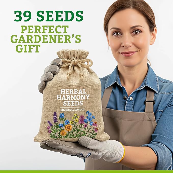 Medicinal Herb/Tea Seeds Garden -39 Variety Heirloom Gift Kit - Made in USA