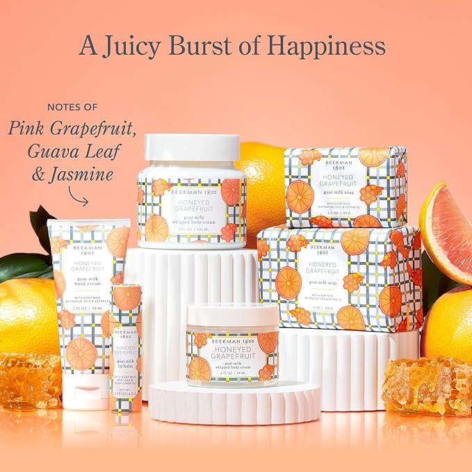 Beekman 1802 Face & Body Wipes, Honeyed Grapefruit - Scented - 30 Count - Cleanses - With Goat Milk, Aloe & Vitamin E - Alcohol Free, Biodegradable - Packaging May Vary