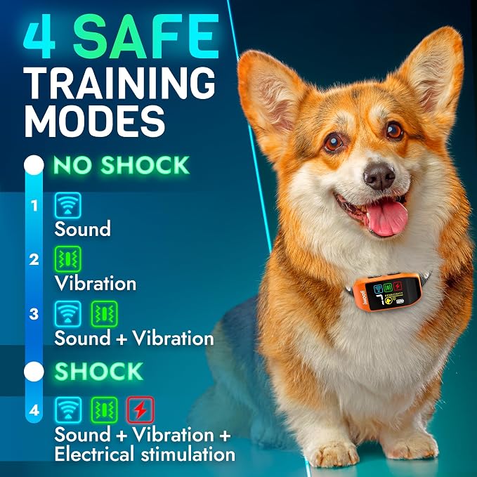 2026 New Rechargeable Bark Collar for Dogs - Anti Bark Collar with Automatic Sound Vibration & Safe Shock Modes - Waterproof No-Bark Training Device for Small Medium Large Dogs for Everyday Training