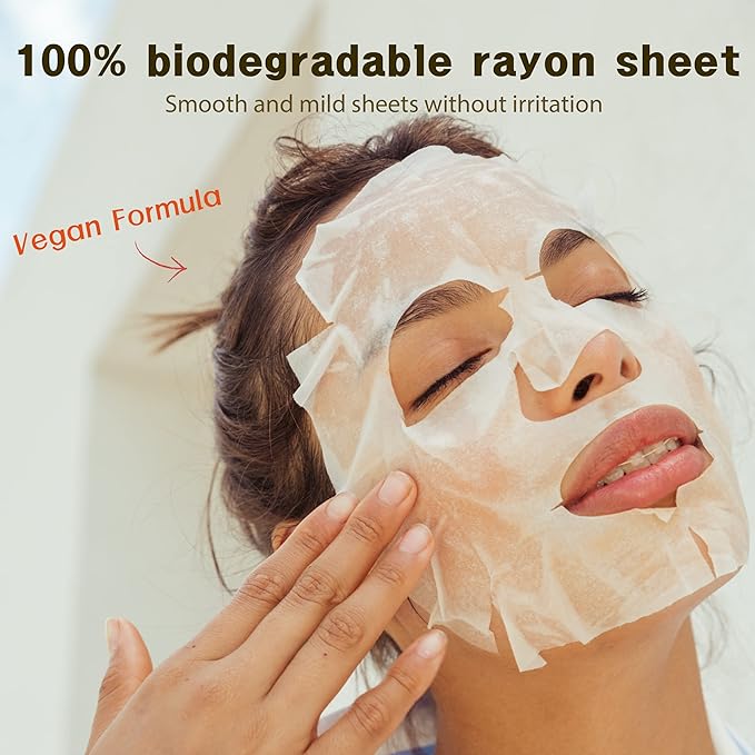 Purederm Vegan Facial Sheet Masks Trio (12 Packs) – Face Masks Skincare for Dry, Dehydrated and Dull Skin