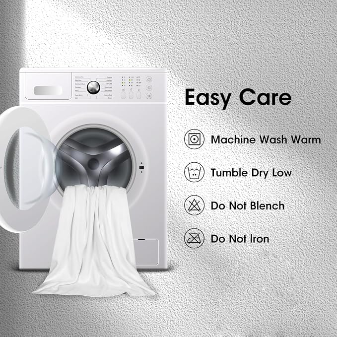 JML Microfiber Bath Towels Set, 6 Pack, 27" x 55" - Extra Soft, Absorbent and Fast Drying, Multipurpose White Microfiber Towel for Adult Men Women, Hair Wrap, Bath, Beach, Pool, Sports, Yoga, White