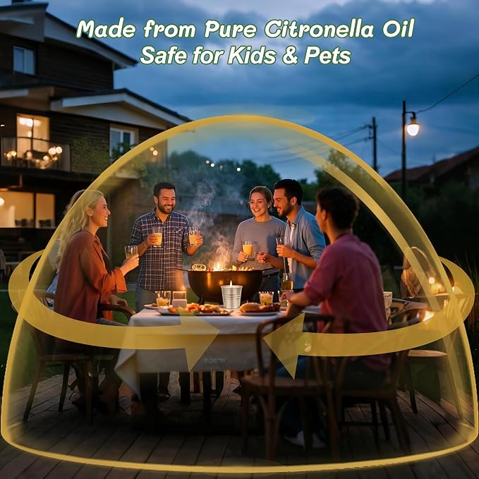 Indoor and Outdoor Citronella Candles -100% Natural Soy Wax Candles with Rich Aroma, Suitable for Indoor and Outdoor Use, Home Decoration and Relaxation Moments. (12-Pack)
