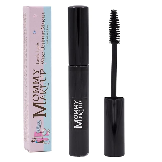 Lush Lash Water Resistant Mascara - Extreme Volume & Length For Stunning Lashes - No Smears, Smudges or Flakes, Non-Irritating, Cruelty Free, Made in USA (Black) by Mommy Makeup