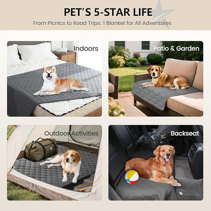 gogobunny Waterproof Blanket, Couch Covers for Dogs, Reversible Protector | 3X Stronger Leakproof, Scratch Proof Durable Furniture Protection, Stain Resistant, Washable, 30x70 Inch Dark Grey