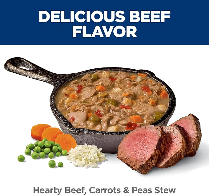 Hill's Science Diet Adult 1-6 Healthy Cuisine Wet Dog Food | #1 Veterinarian Recommended, Braised Beef, Carrots, & Peas Stew, 12.5 oz. Cans, 12-Pack