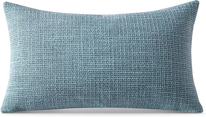 OTOSTAR Linen Throw Pillow Cover Set of 1 Decorative Lumbar Pillowcases Cushion Covers 16x24 Inch for Home Decor Sofa Bedroom Car 40 x 60CM Blue